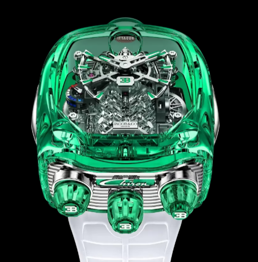 (image for) Jacob & Co bugatti chiron tourbillon sapphire crystal green Replica Watch BU210.80.AL.UA.B